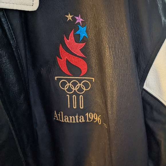 American Toons 1996 Olympic games leather jacket.  Used, in excellent condition. - Picture 3 of 6